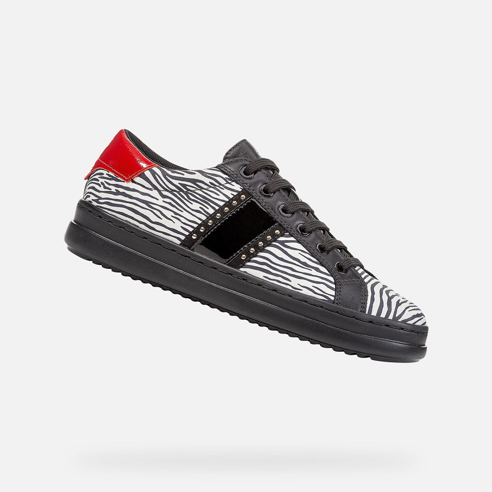 Geox Bayan Spor Ayakkabı Siyah/Beyaz - Pontoise - EMN-791526